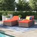 Sol 72 Outdoor™ Rochford Sun Lounger Set w/ Cushion & Table Wicker/Rattan | 16 H x 31 W x 77 D in | Wayfair B0A31D292D1F43EF82C1C703807D749A