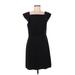 Ann Taylor LOFT Cocktail Dress - Mini Square Short sleeves: Black Solid Dresses - New - Women's Size 6