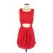 Lulus Casual Dress - High/Low: Red Solid Dresses - Women's Size Medium