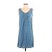 Artisan NY Casual Dress - Shift V Neck Sleeveless: Blue Dresses - Women's Size X-Small