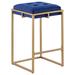 Mercury Row® Simmerman Counter & Bar Stool Upholstered/Velvet/Metal in Blue/Brown | Counter Stool (26" Seat Height) | Wayfair