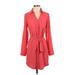 Express Casual Dress - Shirtdress: Red Dresses - Women's Size Small