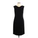 Casual Corner Casual Dress - Midi: Black Solid Dresses - Women's Size 10