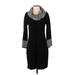 Jessica H Casual Dress - Sweater Dress: Black Houndstooth Dresses - Women's Size Small