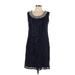 R & M Collection Casual Dress - Mini Scoop Neck Sleeveless: Blue Solid Dresses - Women's Size 12