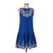 Meadow Rue Casual Dress - DropWaist: Blue Dresses - Women's Size Medium