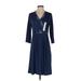 Croft & Barrow Casual Dress - Shirtdress: Blue Dresses - New - Women's Size Small