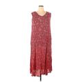 Woman Within Casual Dress - A-Line V Neck Sleeveless: Burgundy Dresses - Women's Size 22