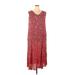 Woman Within Casual Dress - A-Line V Neck Sleeveless: Burgundy Dresses - Women's Size 22