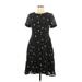Chinti & Parker Casual Dress - A-Line High Neck Short sleeves: Black Dresses - Women's Size Medium