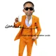 Orange Boys Suits Jacket Vest Pants Three Piece Suits Casual Clothes Wedding Tuxedos for Kids Formal