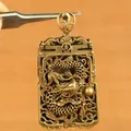Chinesische alte Bronze Hand schnitzen Drachen Statue Netsuke Anhänger Geschenk Amulette