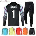 Men Kid 2024 Soccer Goalkeeper Uniform Protective Sponge Long Sleeve Football Training Goalkeeper