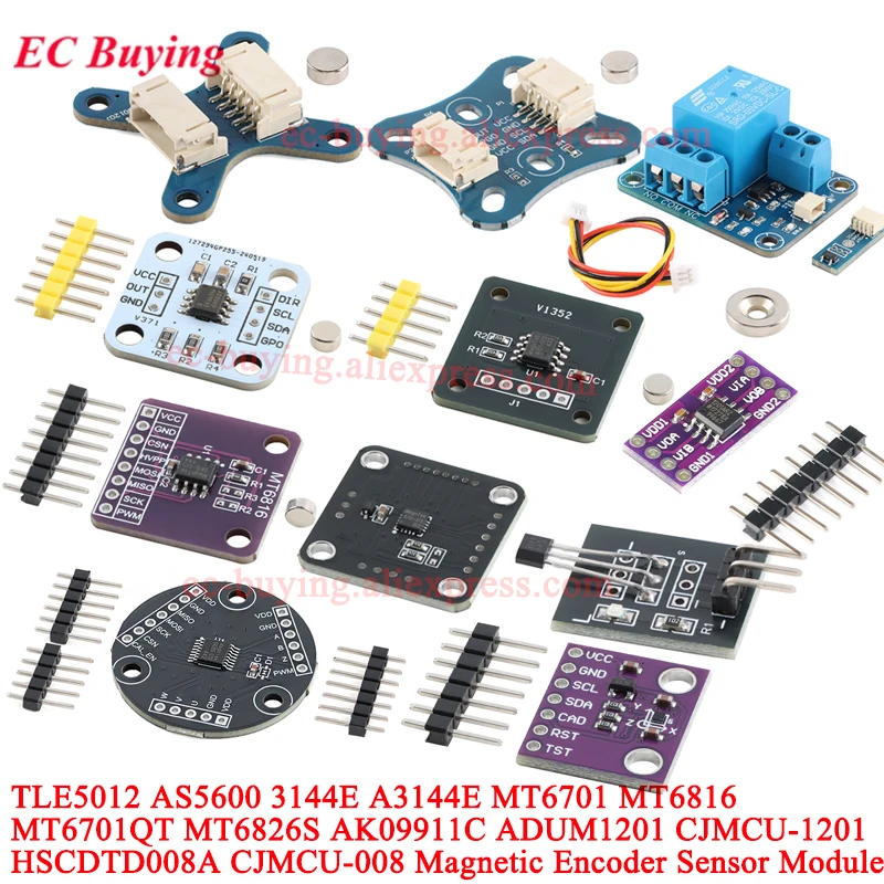 5 Stück/1 Stück AS5600 Magnetisches Encoder-Modul TLE5012 MT6701 MT6816 MT6826S AK09911C 3144E Hall-Sensor Induktionssteuerung Türschalter Image