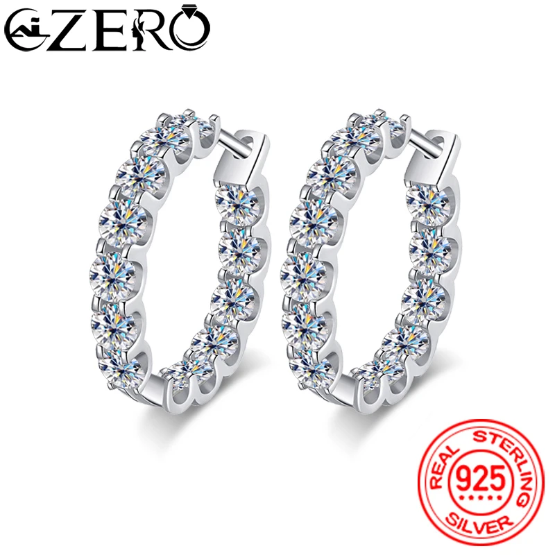 ALIZERO 2,6 Karat D Farbe Moissanit Ohrring 100 % 925 Sterling Silber Creolen für Frauen Hochzeit Party Top Qualität Schmuck