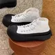 New Big Toe High Top Canvas Shoes for Men and Women Couple Fashion Sports Casual Shoes Black White