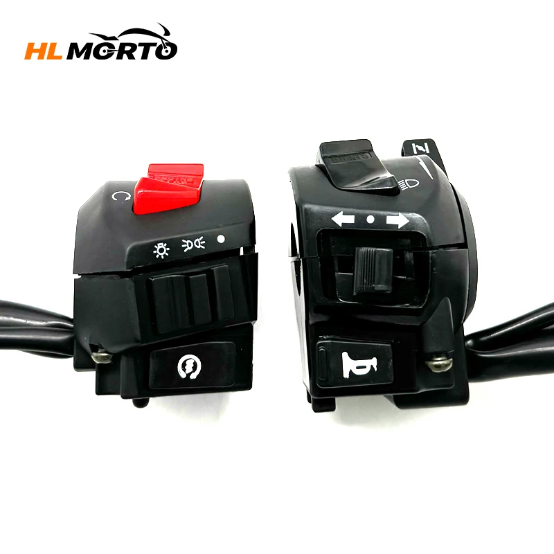 22mm Universal Motorrad Lenker Schalter Horn Blinker Scheinwerfer Elektrische Start Flammendurchschlag Lenker Controller Taste