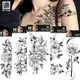 Temporaire Peony Water Transfer Decals Rose Black Flowers Temporary Tattoo for Body Arm Leg Body Art