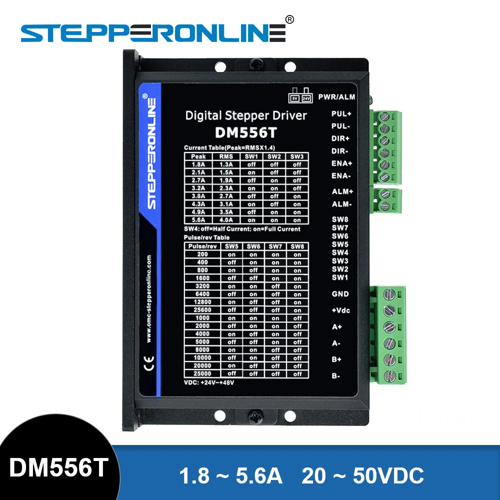 STEPPERONLINE DM556T Driver motore passo-passo 20-50VDC 1.8~5.6A Controller motore passo-passo digitale per motore CNC Nema 17/23/24/34
