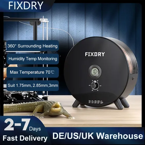 Fixdry nt1 3d drucker filament trockner box 360 ° heizt emperatur feuchtigkeit sensor für