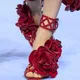 Sandales Ajourées avec Lanière Arrière Ouverte pour Femme Chaussures Sexy Châssis Stiletchassis