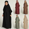 Abaya-Robe longue pour filles musulmanes caftan de couleur unie vêtements pour enfants cadeau