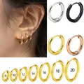 Boucles d'oreilles créoles en acier inoxydable pour femmes et hommes boucles d'oreilles rondes ne