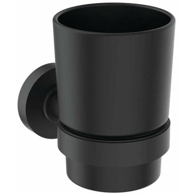 Iom - Zahnputzbecher, Glas schwarz satiniert/Seide schwarz A7928XG - Ideal Standard