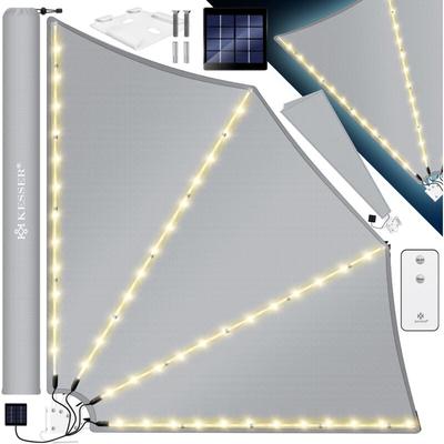 Balkonfächer mit led klappbar mit Wandhalterung Balkonsichtschutz Seitenmarkise witterungsbeständig Image