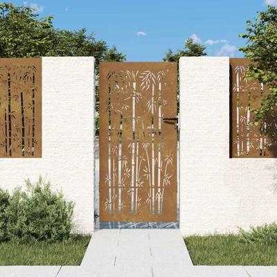 Vidaxl - Gartentor 85x175 cm Cortenstahl Bambus-Design Image