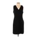Banana Republic Casual Dress - Sheath V-Neck Sleeveless: Black Solid Dresses - Women's Size 4