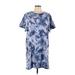 Old Navy Casual Dress - Mini Crew Neck Short sleeves: Blue Print Dresses - Women's Size Large