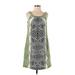 Banana Republic Casual Dress - Mini Scoop Neck Sleeveless: Green Dresses - Women's Size Small