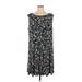 Connected Apparel Casual Dress - A-Line Scoop Neck Sleeveless: Black Dresses - Women's Size 24 Plus