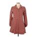 Zara Casual Dress - A-Line Collared 3/4 sleeves: Red Dresses - Women's Size Medium