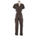 Velvet Heart Jumpsuit V Neck Short sleeves: Brown Print Jumpsuits - Women's Size Small