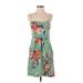 Moulinette Soeurs Casual Dress - Mini: Green Floral Dresses - Women's Size 2