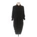 Torrid Casual Dress - Shirtdress High Neck 3/4 sleeves: Black Solid Dresses - Women's Size 1X Plus
