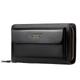 WEIXIER Men's Handbag Clutch Bag Business Men's Mobile Phone Bag Zipper Wallet Large Capacity Soft Leather Clutch Bag