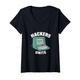 Damen Hackers Unite Vintage 80er Jahre Computer Retro Hacker T-Shirt mit V-Ausschnitt