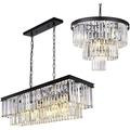 YONG Crystal Chandelier Contemporary Modern Chandeliers Adjustable for Living Room Dining Room Pool Table Light Kitchen Island Lighting