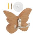 Coat Hooks Wall Mount Natural Wooden Butterfly Wall Pegs Hook Wood Wall Mounted Hanger Modern Decorative for Coat Clothes Hat Towel