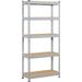 5-Tier Utility Shelves Metal Storage Shelves Garage Shelving Unit Adjustable Garage Storage Shelves Storage Racks Heavy Duty Shed Shelving- Light Gray 27.5 x 12 x 60 Inch