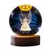 Crystal Ball Night Light Engraved Holy Family Figurine Statue with Wooden Stand Colour Changing Light Glass Religious Collection Catholic Church Virgin Mary Glass Statue with Colourful LED Base (F)