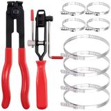 POINTERTECK 10Pcs CV Joint Boot Clamp Pliers with CV Boot Clamps Kit Ear Boot Tie Pliers Car Band Tool Kit CV Joint Banding Tools for Most Cars