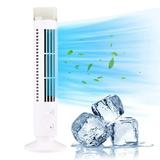 IMossad Tower Fan with LED Light Portable Super Quiet USB Rechargeable Bladeless Fan Bladeless Electric Tower Fan Mini Standing Floor Fans for Home Office Bedroom White