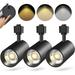 NANYUN 3-Color 20W J Type Track Lighting Heads Dimmable Bright LED Track Lighting Fixtures for Accent Task Ceiling Track Light Pack of 3-3000K 4000K 5000K Flicker Free CRI90+ 36Â° 2000lm Black