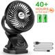 Battery Operated Clip on Stroller Fan - Mini Portable Desk Fan with Rechargeable 4400mA Battery Powered Fan for Baby Stroller Outdoor Activities Convenient To Carry and Energy-saving