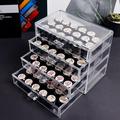 Guolich 4 Tier Nail NG01 Organizers and Storage Transparent Acrylic Nail Art Jewelry Accessories Storage Box Rack Shelf Display Stand Holder for Cosmetic Jewelry Nail Table