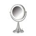 RUO Lighted Tabletop Makeup Mirror - 1 Lighted Makeup Mirror with 1X and 8X Magnification in Chrome Finish - 8.5-Inch Diameter Vanity Mirror - Model HL8510CL